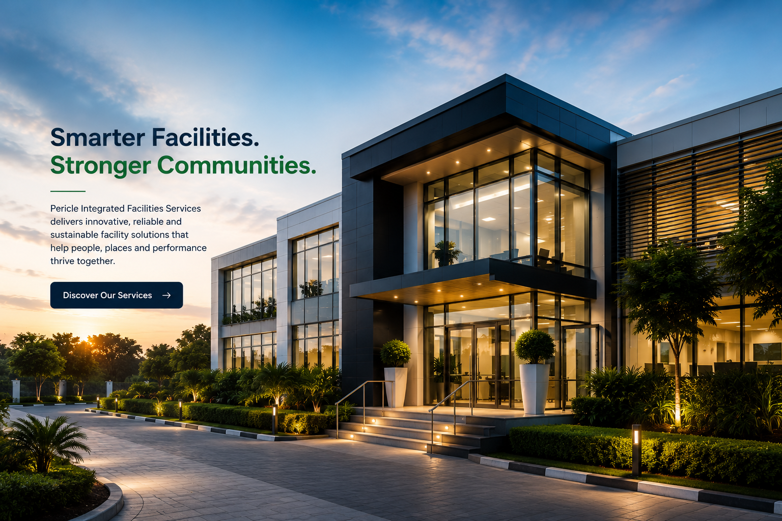 Modern commercial facility managed by Pericle Integrated Facilities Services